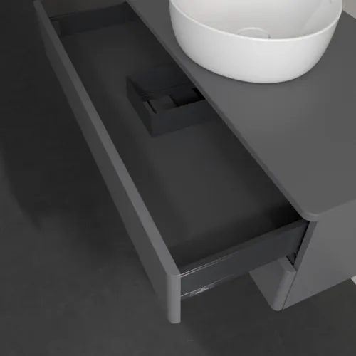 Bild von VILLEROY BOCH Antao Waschbeckenunterschrank, 2 Auszüge, 1000 x 360 x 500 mm, Front ohne Struktur, Anthracite Matt Lacquer / Anthracite Matt Lacquer #K20010GK