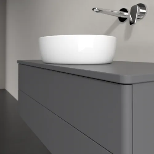 Bild von VILLEROY BOCH Antao Waschbeckenunterschrank, 2 Auszüge, 1000 x 360 x 500 mm, Front ohne Struktur, Anthracite Matt Lacquer / Anthracite Matt Lacquer #K20010GK
