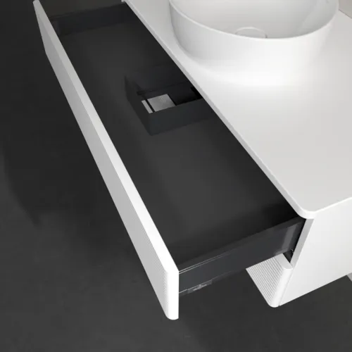 Bild von VILLEROY BOCH Antao Waschbeckenunterschrank, 2 Auszüge, 1000 x 360 x 500 mm, Front mit Struktur, White Matt Lacquer / White Matt Lacquer #K20110MT