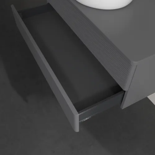 Bild von VILLEROY BOCH Antao Waschbeckenunterschrank, 2 Auszüge, 1000 x 360 x 500 mm, Front mit Struktur, Anthracite Matt Lacquer / Anthracite Matt Lacquer #K20110GK