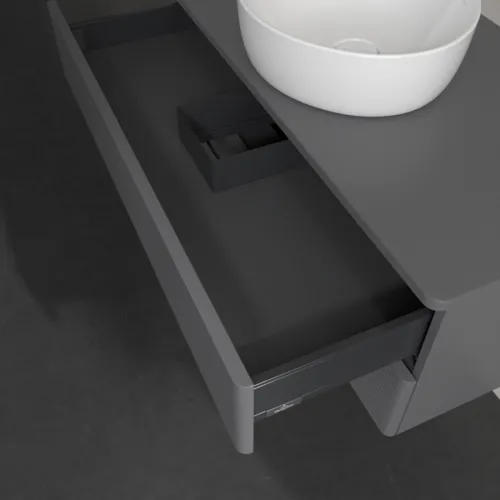 Bild von VILLEROY BOCH Antao Waschbeckenunterschrank, 2 Auszüge, 1000 x 360 x 500 mm, Front mit Struktur, Anthracite Matt Lacquer / Anthracite Matt Lacquer #K20110GK