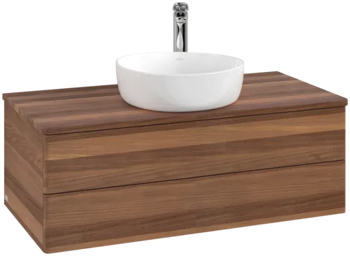 Bild von VILLEROY BOCH Antao Waschbeckenunterschrank, 2 Auszüge, 1000 x 360 x 500 mm, Front ohne Struktur, Warm Walnut / Warm Walnut #K20052HM