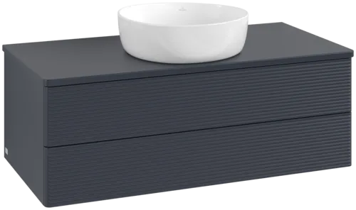Bild von VILLEROY BOCH Antao Waschbeckenunterschrank, 2 Auszüge, 1000 x 360 x 500 mm, Front mit Struktur, Midnight Blue Matt Lacquer / Midnight Blue Matt Lacquer #K20110HG