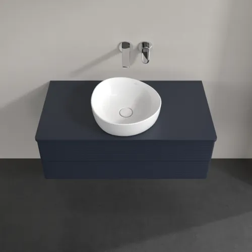 Bild von VILLEROY BOCH Antao Waschbeckenunterschrank, 2 Auszüge, 1000 x 360 x 500 mm, Front mit Struktur, Midnight Blue Matt Lacquer / Midnight Blue Matt Lacquer #K20110HG
