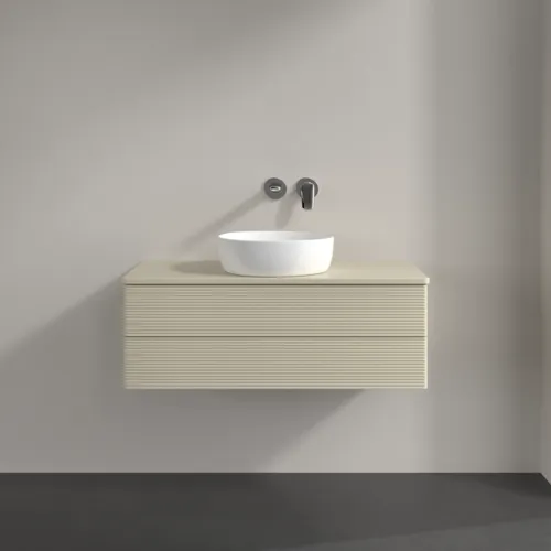 Bild von VILLEROY BOCH Antao Waschbeckenunterschrank, 2 Auszüge, 1000 x 360 x 500 mm, Front mit Struktur, Silk Grey Matt Lacquer / Silk Grey Matt Lacquer #K20110HJ