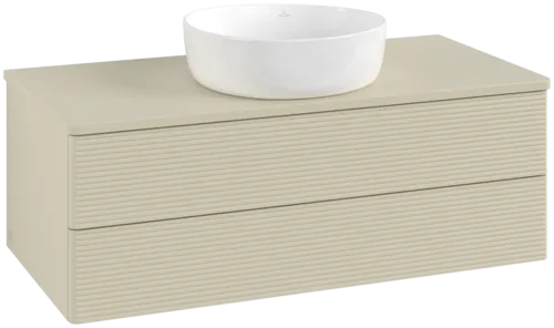 Bild von VILLEROY BOCH Antao Waschbeckenunterschrank, 2 Auszüge, 1000 x 360 x 500 mm, Front mit Struktur, Silk Grey Matt Lacquer / Silk Grey Matt Lacquer #K20110HJ