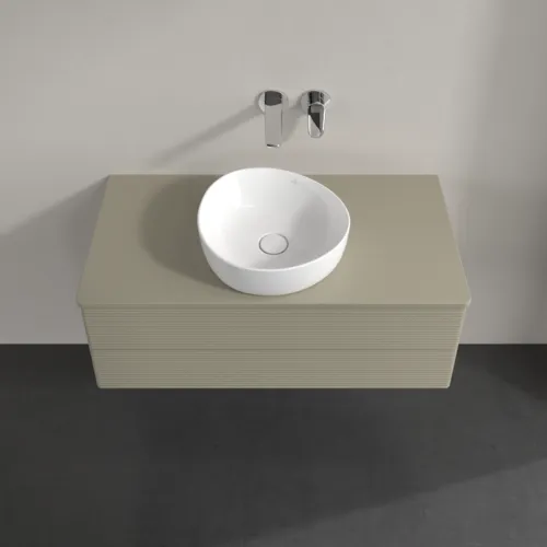 Bild von VILLEROY BOCH Antao Waschbeckenunterschrank, 2 Auszüge, 1000 x 360 x 500 mm, Front mit Struktur, Stone Grey Matt Lacquer / Stone Grey Matt Lacquer #K20110HK