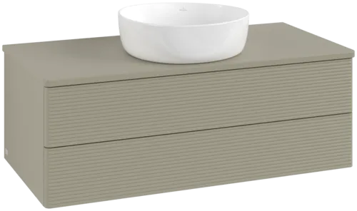 Bild von VILLEROY BOCH Antao Waschbeckenunterschrank, 2 Auszüge, 1000 x 360 x 500 mm, Front mit Struktur, Stone Grey Matt Lacquer / Stone Grey Matt Lacquer #K20110HK