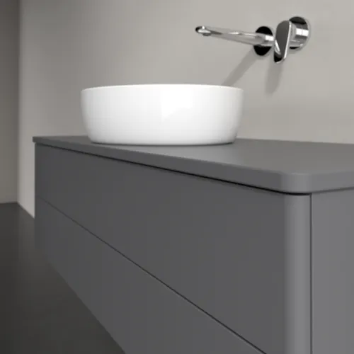 Picture of VILLEROY BOCH Antao Vanity unit, 2 pull-out compartments, 1200 x 360 x 500 mm, Front without structure, Anthracite Matt Lacquer / Anthracite Matt Lacquer #K21010GK
