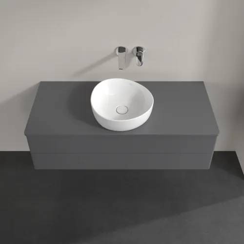 Picture of VILLEROY BOCH Antao Vanity unit, 2 pull-out compartments, 1200 x 360 x 500 mm, Front without structure, Anthracite Matt Lacquer / Anthracite Matt Lacquer #K21010GK
