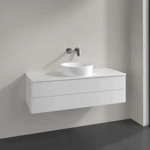 Bild von VILLEROY BOCH Antao Waschbeckenunterschrank, 2 Auszüge, 1200 x 360 x 500 mm, Front ohne Struktur, Glossy White Lacquer / Glossy White Lacquer #K21010GF