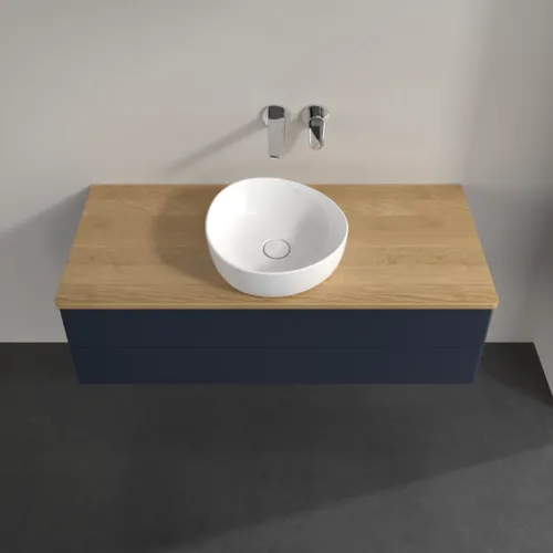 Obrázek VILLEROY BOCH Antao Vanity unit, 2 pull-out compartments, 1200 x 360 x 500 mm, Front without structure, Midnight Blue Matt Lacquer / Honey Oak #K21011HG