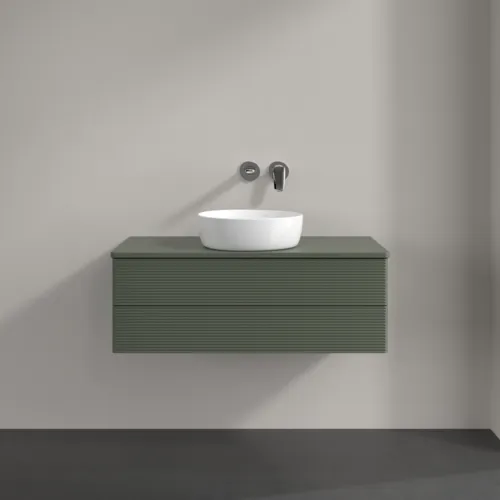 Bild von VILLEROY BOCH Antao Waschbeckenunterschrank, 2 Auszüge, 1000 x 360 x 500 mm, Front mit Struktur, Leaf Green Matt Lacquer / Leaf Green Matt Lacquer #K20150HL