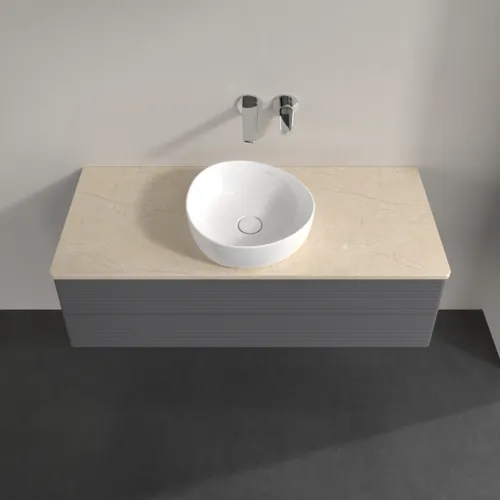 Obrázek VILLEROY BOCH Antao Vanity unit, 2 pull-out compartments, 1200 x 360 x 500 mm, Front with grain texture, Anthracite Matt Lacquer / Botticino #K21113GK