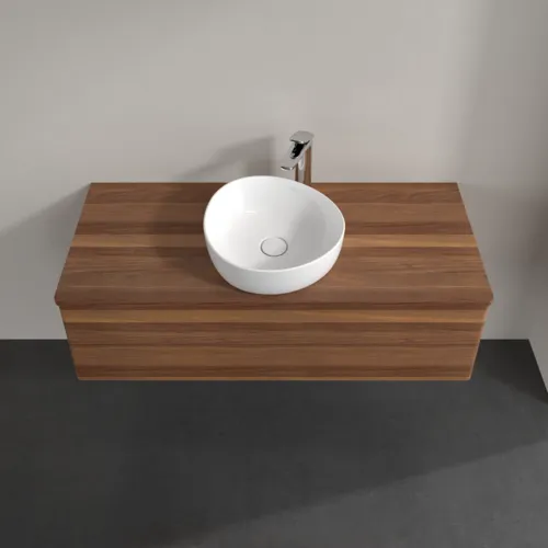 Bild von VILLEROY BOCH Antao Waschbeckenunterschrank, 2 Auszüge, 1200 x 360 x 500 mm, Front ohne Struktur, Warm Walnut / Warm Walnut #K21052HM