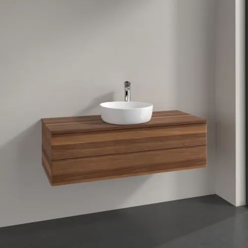 Bild von VILLEROY BOCH Antao Waschbeckenunterschrank, 2 Auszüge, 1200 x 360 x 500 mm, Front ohne Struktur, Warm Walnut / Warm Walnut #K21052HM