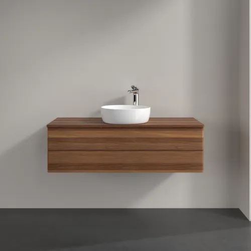 Bild von VILLEROY BOCH Antao Waschbeckenunterschrank, 2 Auszüge, 1200 x 360 x 500 mm, Front ohne Struktur, Warm Walnut / Warm Walnut #K21052HM