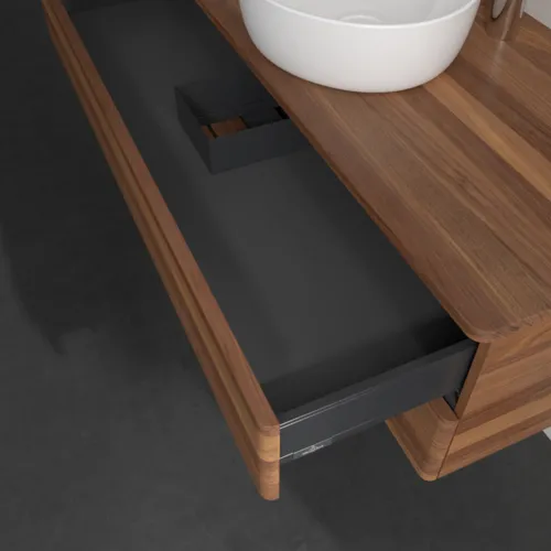 Bild von VILLEROY BOCH Antao Waschbeckenunterschrank, 2 Auszüge, 1200 x 360 x 500 mm, Front ohne Struktur, Warm Walnut / Warm Walnut #K21052HM