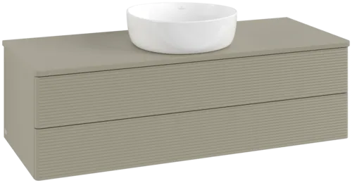 Bild von VILLEROY BOCH Antao Waschbeckenunterschrank, 2 Auszüge, 1200 x 360 x 500 mm, Front mit Struktur, Stone Grey Matt Lacquer / Stone Grey Matt Lacquer #K21150HK