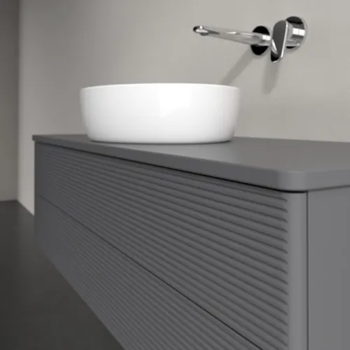Bild von VILLEROY BOCH Antao Waschbeckenunterschrank, 2 Auszüge, 1200 x 360 x 500 mm, Front mit Struktur, Anthracite Matt Lacquer / Anthracite Matt Lacquer #K21110GK