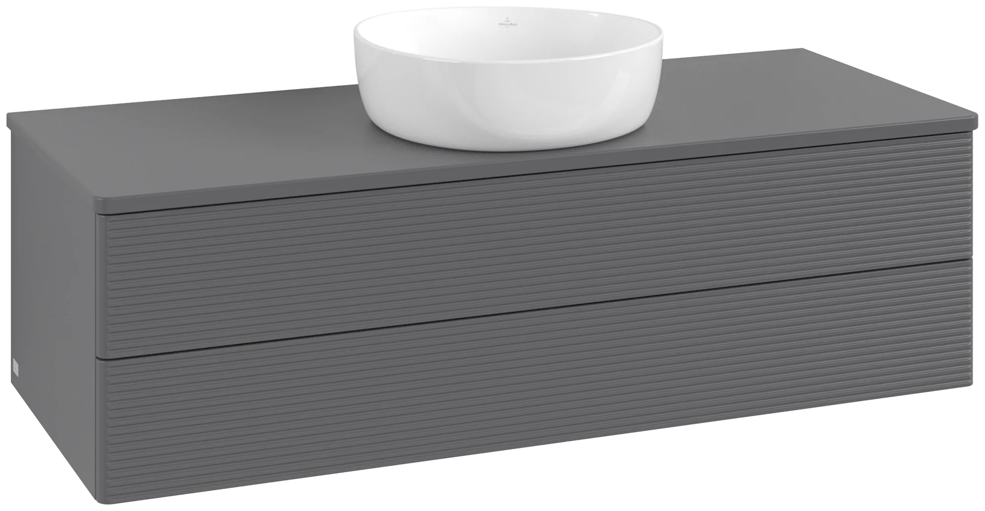 Bild von VILLEROY BOCH Antao Waschbeckenunterschrank, 2 Auszüge, 1200 x 360 x 500 mm, Front mit Struktur, Anthracite Matt Lacquer / Anthracite Matt Lacquer #K21150GK