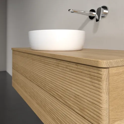 Bild von VILLEROY BOCH Antao Waschbeckenunterschrank, 2 Auszüge, 1200 x 360 x 500 mm, Front mit Struktur, Honey Oak / Honey Oak #K21111HN