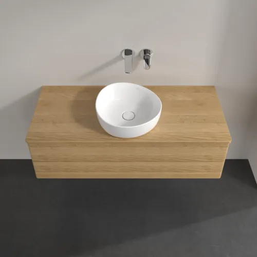 Bild von VILLEROY BOCH Antao Waschbeckenunterschrank, 2 Auszüge, 1200 x 360 x 500 mm, Front mit Struktur, Honey Oak / Honey Oak #K21111HN