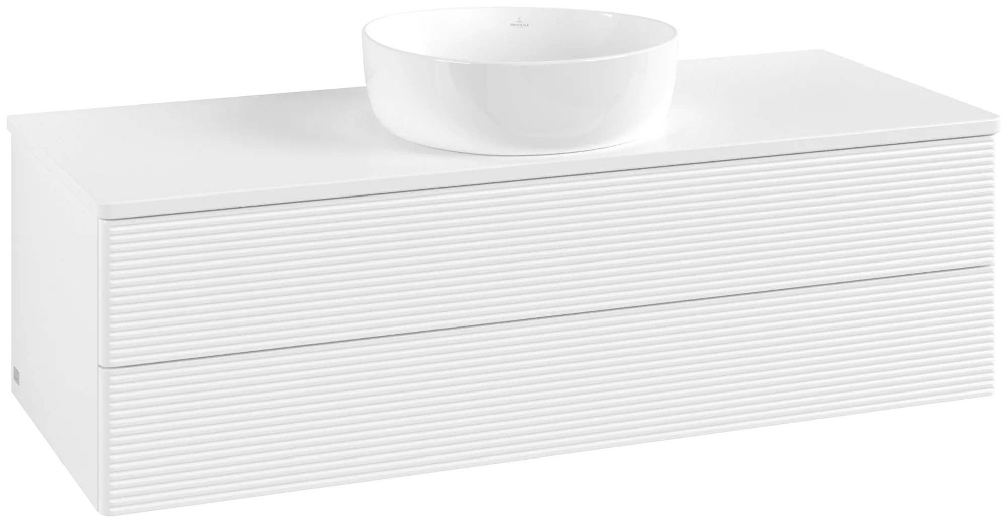 Bild von VILLEROY BOCH Antao Waschbeckenunterschrank, 2 Auszüge, 1200 x 360 x 500 mm, Front mit Struktur, White Matt Lacquer / White Matt Lacquer #K21150MT