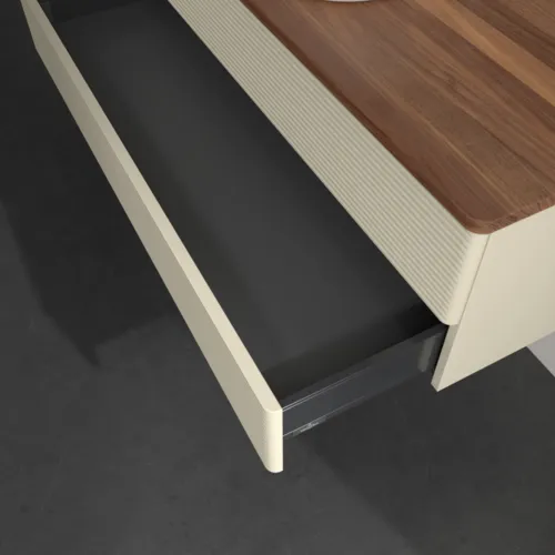 Bild von VILLEROY BOCH Antao Waschbeckenunterschrank, 2 Auszüge, 1200 x 360 x 500 mm, Front mit Struktur, Silk Grey Matt Lacquer / Warm Walnut #K21152HJ