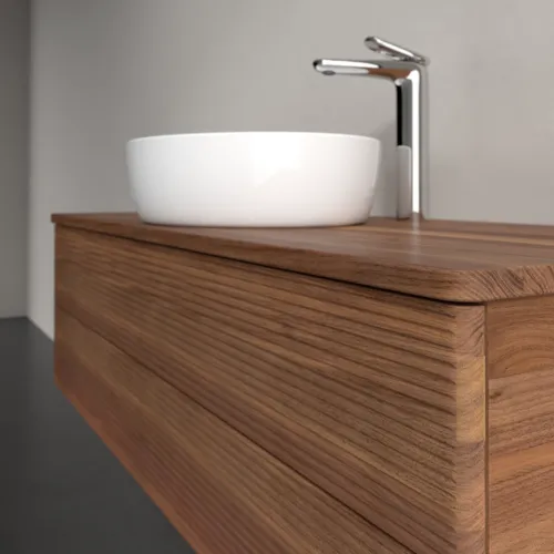 Bild von VILLEROY BOCH Antao Waschbeckenunterschrank, 2 Auszüge, 1200 x 360 x 500 mm, Front mit Struktur, Warm Walnut / Warm Walnut #K21152HM