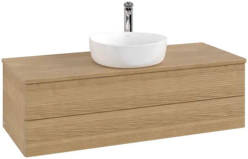 Bild von VILLEROY BOCH Antao Waschbeckenunterschrank, 2 Auszüge, 1200 x 360 x 500 mm, Front mit Struktur, Honey Oak / Honey Oak #K21151HN