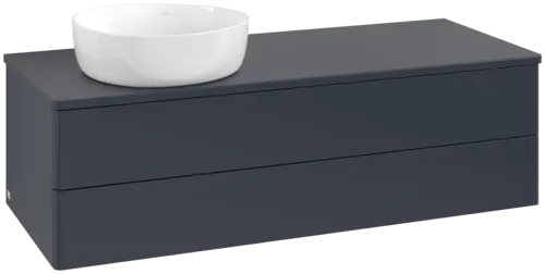 Bild von VILLEROY BOCH Antao Waschbeckenunterschrank, 2 Auszüge, 1200 x 360 x 500 mm, Front ohne Struktur, Midnight Blue Matt Lacquer / Midnight Blue Matt Lacquer #K22010HG