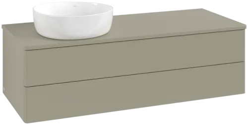 Bild von VILLEROY BOCH Antao Waschbeckenunterschrank, 2 Auszüge, 1200 x 360 x 500 mm, Front ohne Struktur, Stone Grey Matt Lacquer / Stone Grey Matt Lacquer #K22010HK