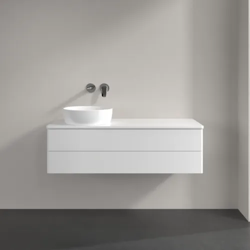 Bild von VILLEROY BOCH Antao Waschbeckenunterschrank, 2 Auszüge, 1200 x 360 x 500 mm, Front ohne Struktur, White Matt Lacquer / White Matt Lacquer #K22010MT
