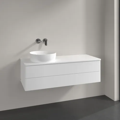 Bild von VILLEROY BOCH Antao Waschbeckenunterschrank, 2 Auszüge, 1200 x 360 x 500 mm, Front ohne Struktur, White Matt Lacquer / White Matt Lacquer #K22010MT