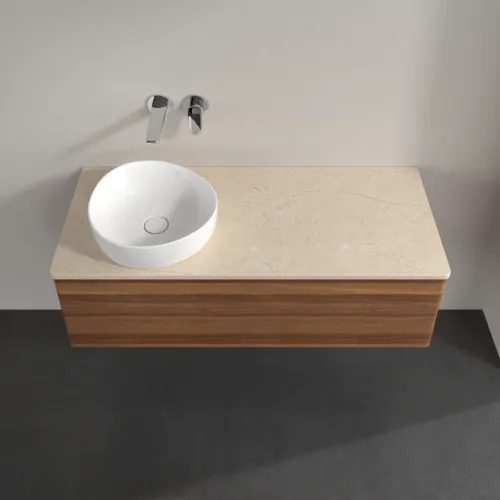 Bild von VILLEROY BOCH Antao Waschbeckenunterschrank, 2 Auszüge, 1200 x 360 x 500 mm, Front ohne Struktur, Warm Walnut / Botticino #K22013HM