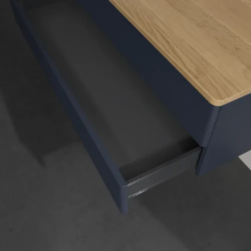 Bild von VILLEROY BOCH Antao Waschbeckenunterschrank, 2 Auszüge, 1200 x 360 x 500 mm, Front mit Struktur, Midnight Blue Matt Lacquer / Honey Oak #K22111HG