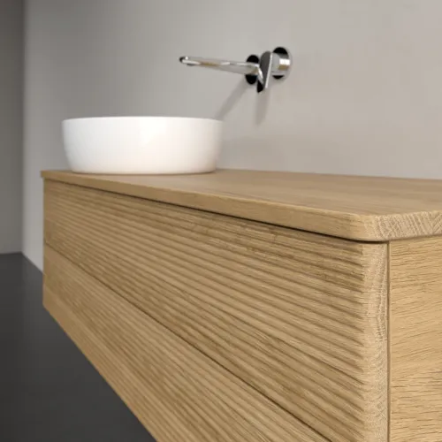 Bild von VILLEROY BOCH Antao Waschbeckenunterschrank, 2 Auszüge, 1200 x 360 x 500 mm, Front mit Struktur, Honey Oak / Honey Oak #K22111HN