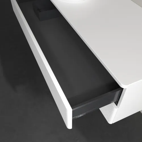 Bild von VILLEROY BOCH Antao Waschbeckenunterschrank, 2 Auszüge, 1200 x 360 x 500 mm, Front mit Struktur, White Matt Lacquer / White Matt Lacquer #K22110MT