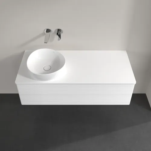 Bild von VILLEROY BOCH Antao Waschbeckenunterschrank, 2 Auszüge, 1200 x 360 x 500 mm, Front mit Struktur, White Matt Lacquer / White Matt Lacquer #K22110MT