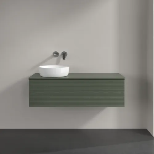 Bild von VILLEROY BOCH Antao Waschbeckenunterschrank, 2 Auszüge, 1200 x 360 x 500 mm, Front mit Struktur, Leaf Green Matt Lacquer / Leaf Green Matt Lacquer #K22110HL
