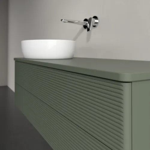 Bild von VILLEROY BOCH Antao Waschbeckenunterschrank, 2 Auszüge, 1200 x 360 x 500 mm, Front mit Struktur, Leaf Green Matt Lacquer / Leaf Green Matt Lacquer #K22110HL