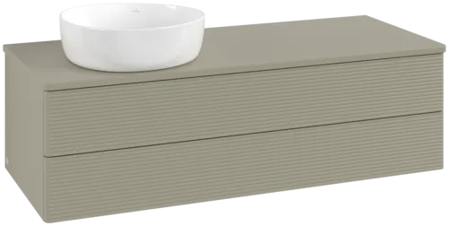 Bild von VILLEROY BOCH Antao Waschbeckenunterschrank, 2 Auszüge, 1200 x 360 x 500 mm, Front mit Struktur, Stone Grey Matt Lacquer / Stone Grey Matt Lacquer #K22110HK