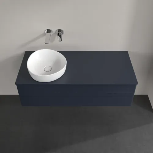 Bild von VILLEROY BOCH Antao Waschbeckenunterschrank, 2 Auszüge, 1200 x 360 x 500 mm, Front mit Struktur, Midnight Blue Matt Lacquer / Midnight Blue Matt Lacquer #K22110HG