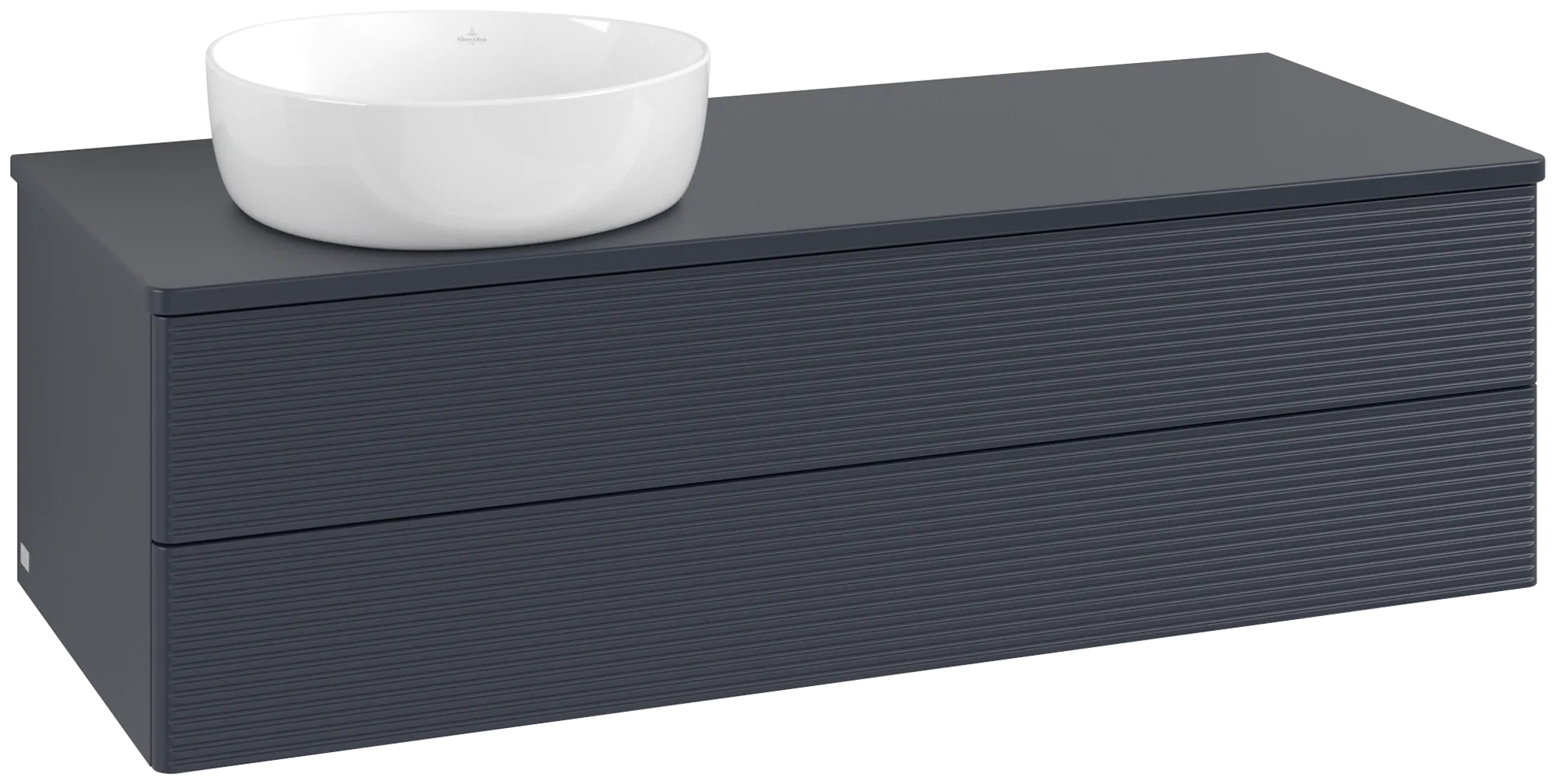 Bild von VILLEROY BOCH Antao Waschbeckenunterschrank, 2 Auszüge, 1200 x 360 x 500 mm, Front mit Struktur, Midnight Blue Matt Lacquer / Midnight Blue Matt Lacquer #K22110HG
