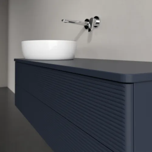 Bild von VILLEROY BOCH Antao Waschbeckenunterschrank, 2 Auszüge, 1200 x 360 x 500 mm, Front mit Struktur, Midnight Blue Matt Lacquer / Midnight Blue Matt Lacquer #K22110HG