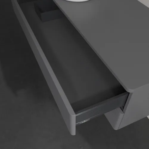 Bild von VILLEROY BOCH Antao Waschbeckenunterschrank, 2 Auszüge, 1200 x 360 x 500 mm, Front mit Struktur, Anthracite Matt Lacquer / Anthracite Matt Lacquer #K22110GK