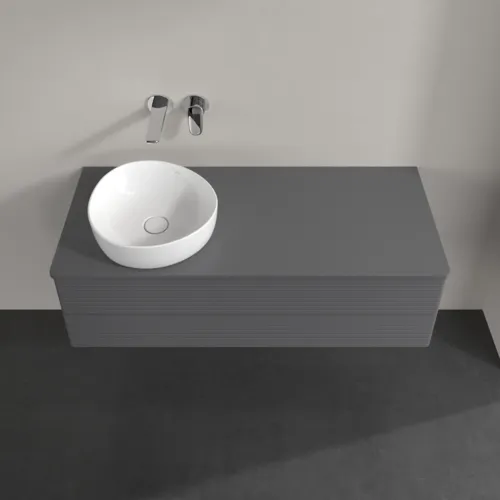 Bild von VILLEROY BOCH Antao Waschbeckenunterschrank, 2 Auszüge, 1200 x 360 x 500 mm, Front mit Struktur, Anthracite Matt Lacquer / Anthracite Matt Lacquer #K22110GK
