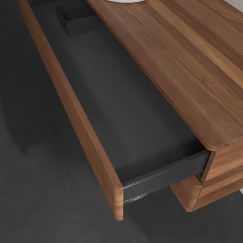 Bild von VILLEROY BOCH Antao Waschbeckenunterschrank, 2 Auszüge, 1200 x 360 x 500 mm, Front mit Struktur, Warm Walnut / Warm Walnut #K22112HM