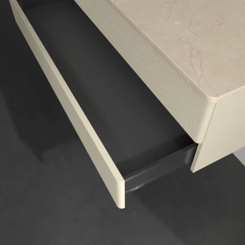 Bild von VILLEROY BOCH Antao Waschbeckenunterschrank, 2 Auszüge, 1200 x 360 x 500 mm, Front mit Struktur, Silk Grey Matt Lacquer / Botticino #K22153HJ